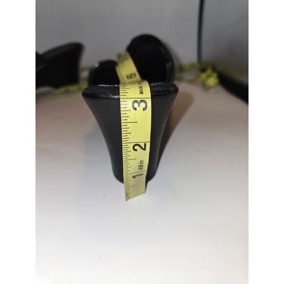 Merona‎ Women's Mules Heels Black Leather Slip On Strap Buckle 11 - Picture 10 of 10